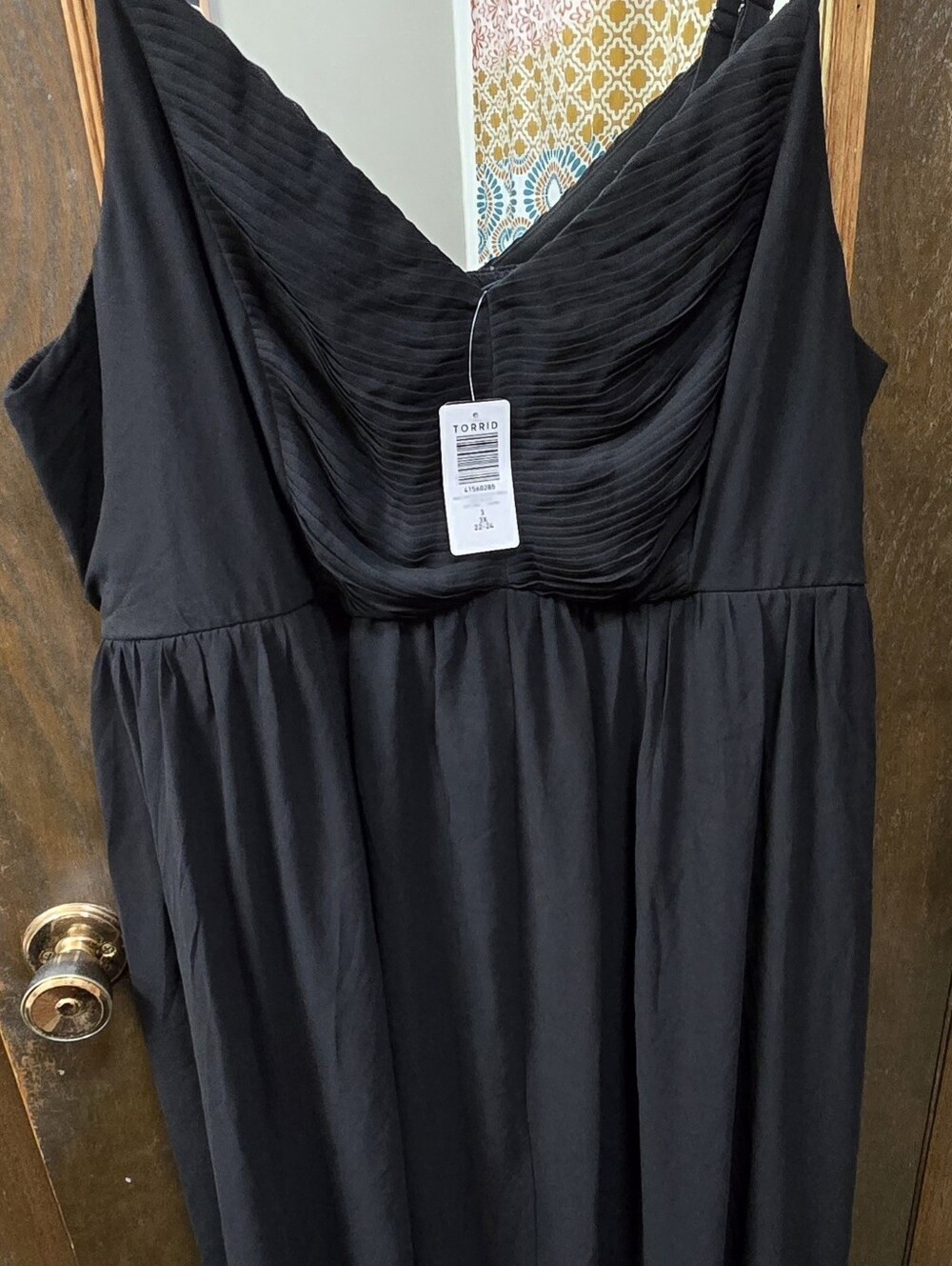 Torrid Size 3 3XL Black Pleated Bodice Maxi Dress - Picture 2 of 4